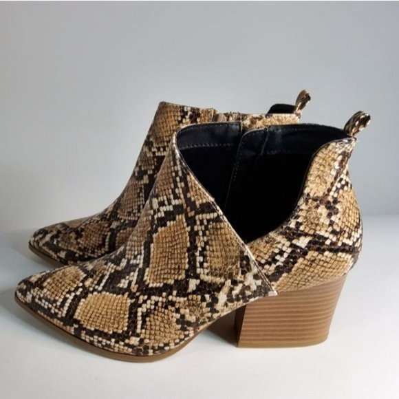 Snake Skin Booties Womens Size 10 - Picture 6 of 8